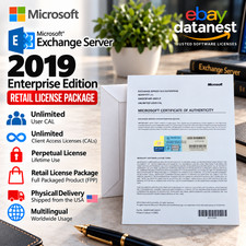 Microsoft Exchange Server 2019 ENTERPRISE Unlimited CAL Retail License Package picture
