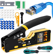 RJ45 Crimp Tool Kit 157PCS Pass-Through Ethernet Network Installation picture