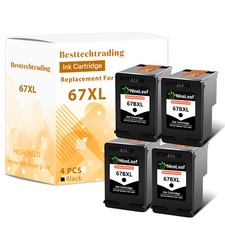 Refilled 67XL Black Ink Cartridge 4PK FOR HP DeskJet 1255 2722 Plus 4140 4152 picture