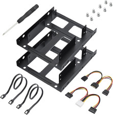 2 Pack Double-Deck SSD Mounting Bracket SSD Adapter 2.5