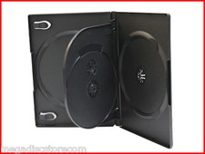 14mm Quad DVD CD Movie Game Case Black Multi 4 Disc with Flip 18 Pk Canada n USA picture