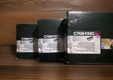 SET 3 GENUINE  LEXMARK C748H1MG C748H1CG C748H1YG TONERS C748 X748 picture