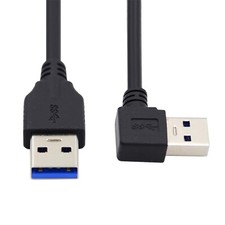 NFHK USB 3.0 Type-A Male to Straight 3.0 Type-A Male Data 5Gbps Cable 90 Degr... picture