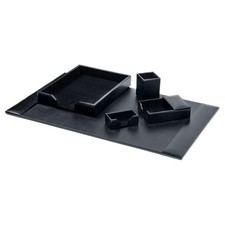 Bonded Set Luxury Leather Desk Pad & Desk Organization Essentials, 5 Piece, B... picture