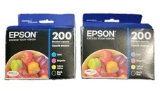 Lot of 2 Epson 200 T200120-BCS Ink Cartridge 4pk -NOT EXPIRED- Exp 03/29 SEALED picture