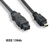 10 Feet IEEE-1394b 9 Pin to 4 Pin Cable Male Firewire 30AWG 400Mbps iLINK DV PC picture