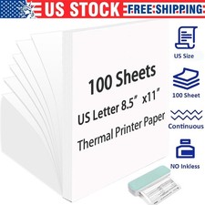 100 Sheets Thermal Printer Paper 8.5 X 11 Inch US Letter Size Thermal Paper picture