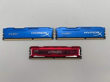 Lot Of 3 Kingston HyperX 16GB DDR3 & Crucial Ballistix 8GB DDR4 RAM Modules - Us picture