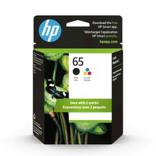 HP 65 Black/Tri-Color Ink Cartridges (2-Pack) | Works with AMP 100, DeskJet picture