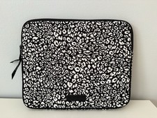 Vera Bradley Camo Cat Zippered iPad Tablet Sleeve Black & White Padded EUC picture