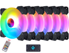 RK RGB LED 120mm Case , CPU  Fan, Ultra Quiet, High Airflow RGB - 6 pack **NEW** picture