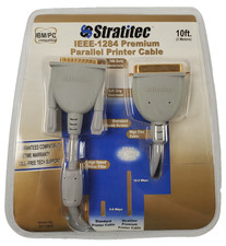 IEEE-1284 Premium Parallel Printer Cable 10Ft STRATITEC IBM/PC 24K Gold NEW 20  picture