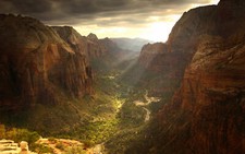 Landscape gorge nature rocks sky zion national park usa Custom Gaming Mat Desk picture