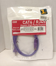 Set of 3 QVS CAT6/RJ45 Gigabit UTP Ethernet Patch Cord, 3ft Purple picture