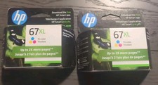 HP 67XL Tri-Color High Yield Ink Cartridge Genuine EXP: 11/2023 - Lot Of 2 NIB picture