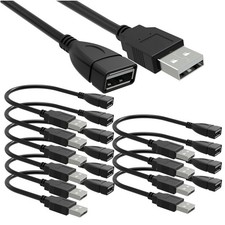 10 Pack of 15cm High-Speed USB 2.0 Male to Female Extension Cables - Tangle-Free picture