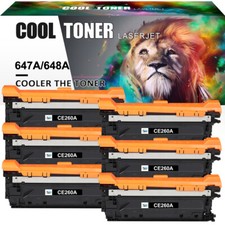 6PK Black CE260A 647A Toner for HP Color LaserJet CP4525DN CP4525XH CP4525N picture