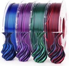 Silk PLA 3D Printer Filament Bundle, Shiny Dual Color PLA Filament 1.75mm Pac... picture