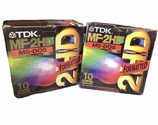 TDK MF-2HD MS-DOS Floppy Disks ~  2 x Sealed Boxes of 10 (20 Total Disks) picture