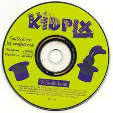 KidPix Deluxe Photo Tools Vintage 1998 Broderbund Windows Mac Software Disc CD picture