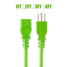 1 2 3 6FT Power Cable Cord NEMA 5-15P Male to IEC 320 C13 Female 3-Prong 18AWG picture