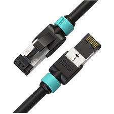 LINKUP Cat7 Shielded Ethernet Cable 15ft RJ-45 to RJ-45 2-Pack Black/Blue picture