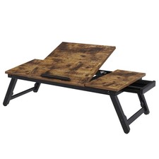 Folding Bed Laptop Desk Adjustable Angle Height Dark Brown ULLD110B01 SONGMICS picture