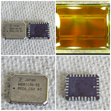 2x Rare Vintage Gold Fujitsu MB81C86-55 C50 SRAM Memory Mainframe Module picture