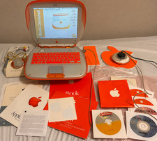RARE COMPLETE WORKING VINTAGE Tangerine Apple iBook G3 Clamshell in GREAT  SHAPE picture