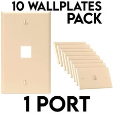 10 Pack Ivory Single Gang Wall Plate Cover Face Plate for Keystone Jack Insert picture