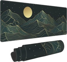 Gaming Mouse Pad XL Extended Large Desk Mat 31.5x11.8 Mountain Moon Stitched picture