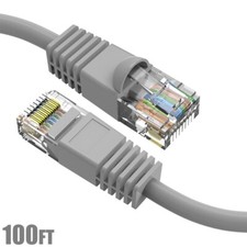 100FT Cat6 RJ45 Ethernet LAN Network UTP Snagless Patch Cable Pure Copper Gray picture