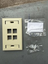 Lot of 10 Leviton 46080-4IS QuickPort 4 Port Wallplates Ivory New picture