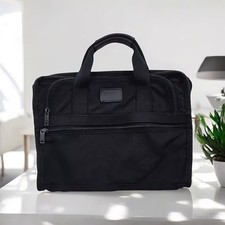 Tumi Black Nylon Slim Briefcase Laptop Bag Made in USA Travel Work picture