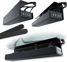 Scanfield Under Desk Cable Management Tray, No-Screw, 17-Inch, 2-Pack Black picture