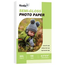 100 PCS Koala Thin SemiGlossy Photo Paper 8.5x14 Inch Legal Inkjet 6Mil picture