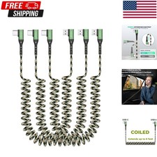 AGOZ [3-Pack, Coiled] USB C CAMO Braiding Cable Fast Charger 90° Type C to... picture