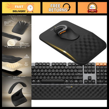 Ergonomic Mouse Pad with Wrist Rest, Lycra Surface, Non-Slip Base, Black picture