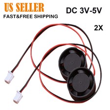 2pcs DC 5V Mini 2510 Brushless Cooling Fan 800RPM Quiet Large Air Volume Fan USA picture