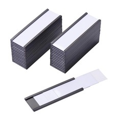 30 Pack 3x1 Inch Magnetic Label Holders for Metal Shelf Racks Whiteboard picture