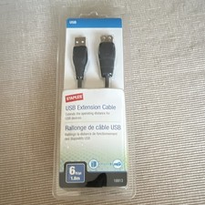 Staples USB-A Extension Cable 6 ft Black Male to Female 18813 picture