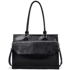 Briefcase for Women Oil Wax Leather Business 15.6
