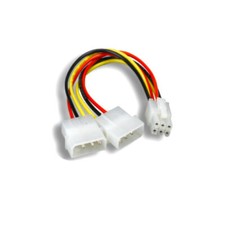 10x 8in Computer Video Card Power Cable 2x 5.25in Molex 4Pin to PCI Express 6Pin picture
