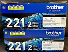 2x Brother TN221BK 2-Pack Black Toner Cartridges Genuine OEM NEW SEALED picture