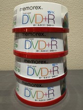 New Lot of 4 MEMOREX DVD+R 8 X 8.5GB 240 Mins 15 Pack X 4 = 60 DVD+R Dual Layer picture