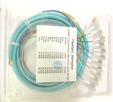 12 Strand LC UPC OM3 Multimode 50/125 Fiber Optic Pigtail Cable 3M -87 picture