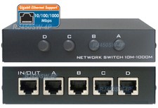 4-Way RJ45 Ethernet Network Manual Bi-Directional  Switch Selector 100/1000Mbps picture