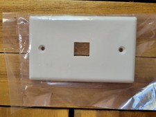 100 Pack 1 Port Wall Plate Keystone RJ45 Cat6 Cat5e Insert Jack Ivory picture