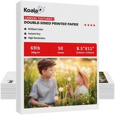 200 PK Koala Double Sided Photo Paper 8.5x11 69lb Canvas Textured Inkjet Laser picture