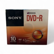10-pack SONY DVD-R in Paper Sleeves - 16x 4.7GB 120mins Optical Media 10DMR47SB picture